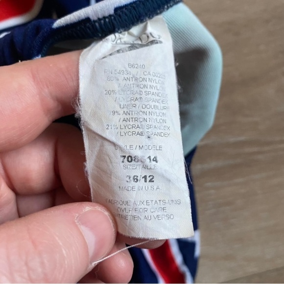 Vintage Speedo swim suit made in USA American Flag print size 36/12 - Picture 4 of 4